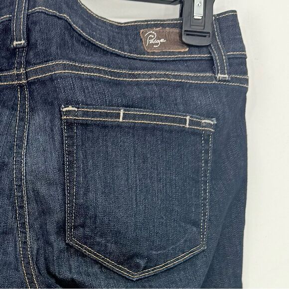 Paige Peg Skinny Dark Wash Mid Rise Tall Denim Jeans - Picture 12 of 16